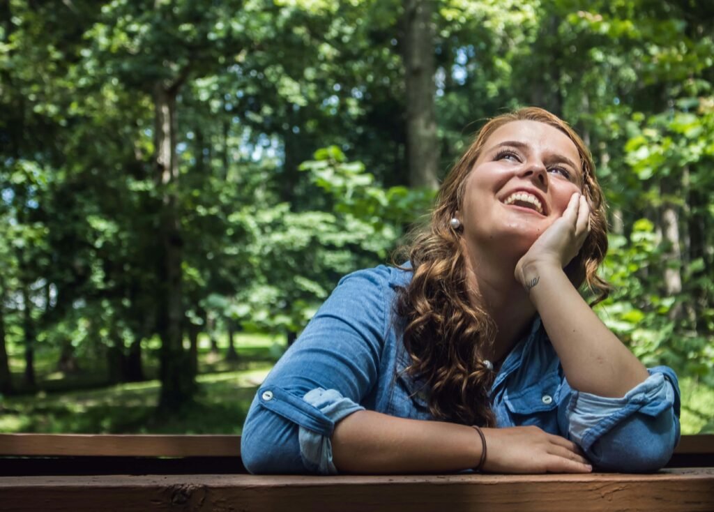 Mom taking a peaceful break outdoors, reconnecting with nature